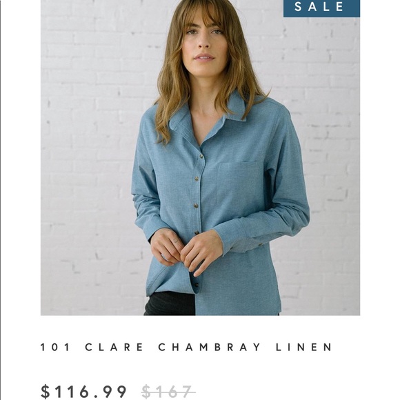 Tradlands Tops - NWT Tradlands 101 Clare Chambray Linen Shirt